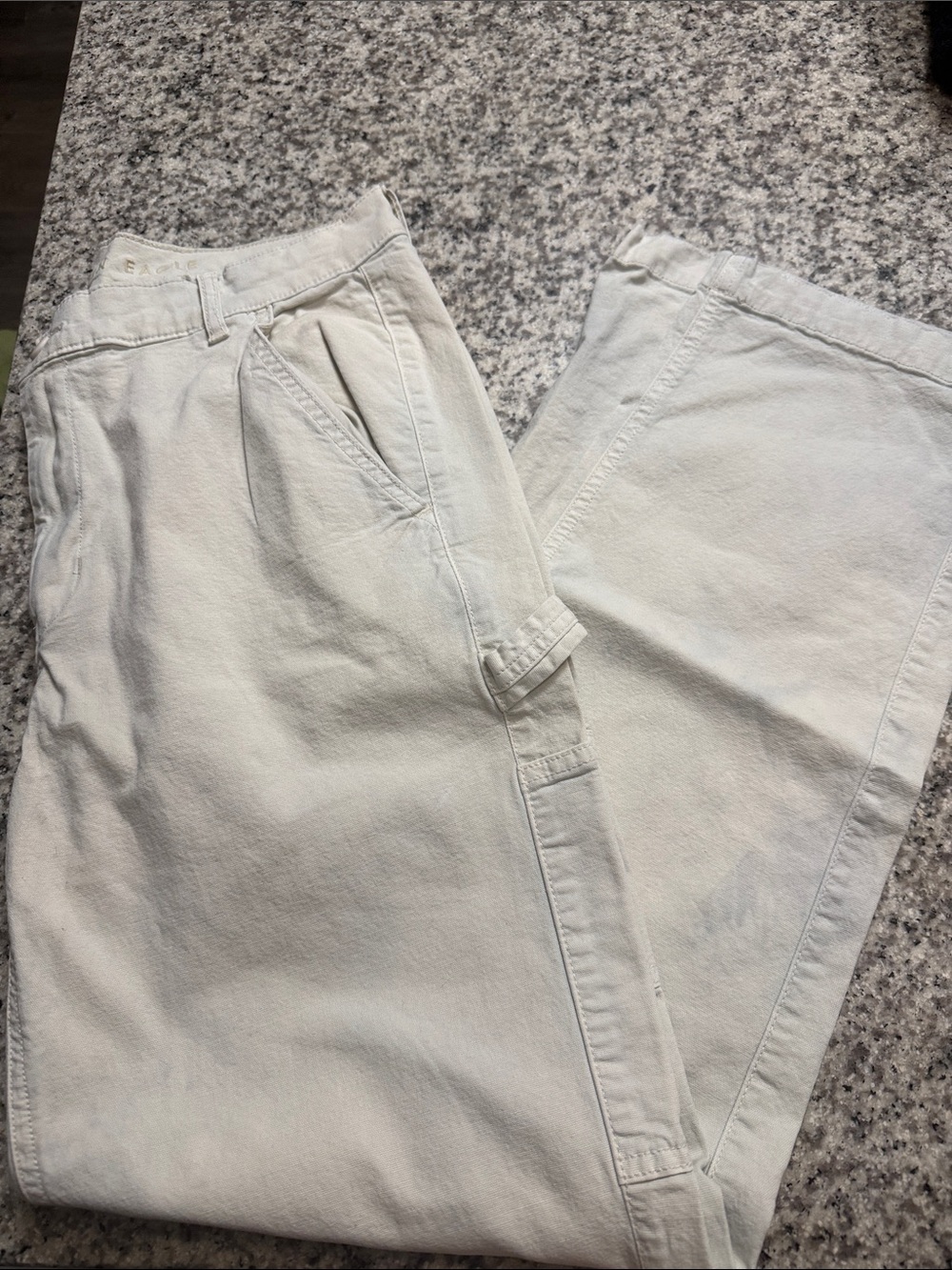 WomensLight Cream Carpenter Pants - Classic Workwear Style